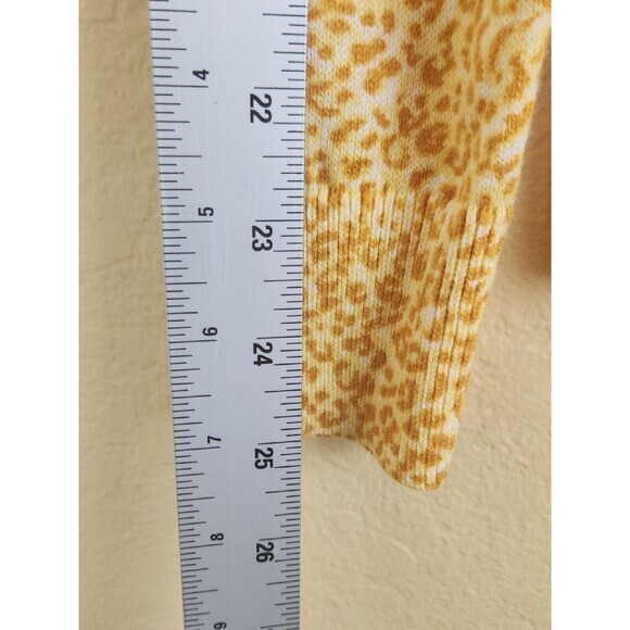 Talbots Leopard Print Cardigan Button-Front Cardigan Sweater yellow small‎ - Picture 9 of 10